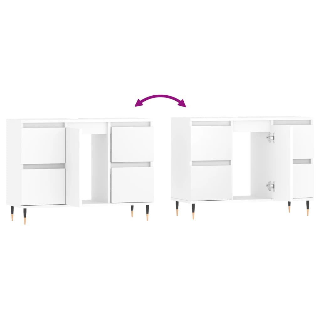 Badschrank Weiß 80x33x60 cm modern kompakt aus Holzwerkstoff praktisch Badschrank Weiß 80x33x60 cm modern kompakt aus Holzwerkstoff praktisch