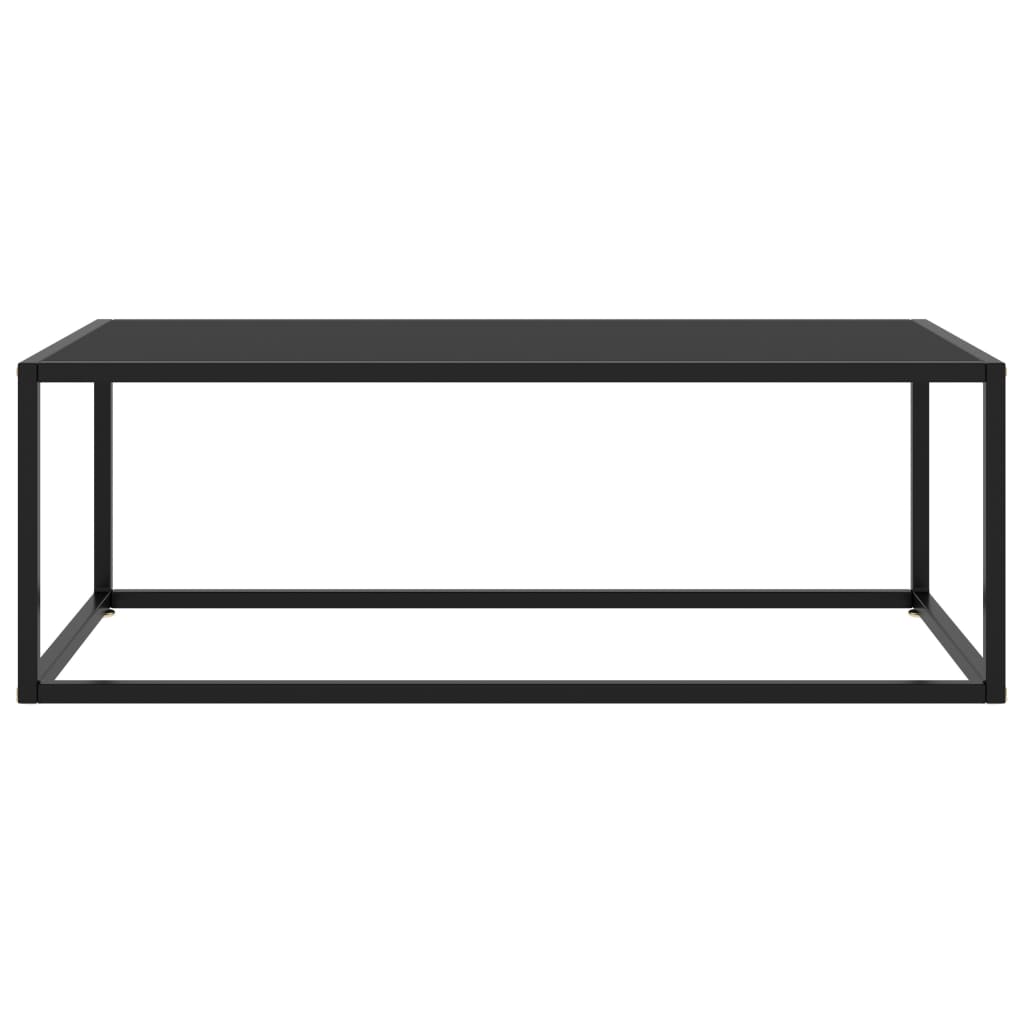 Couchtisch Schwarz mit Schwarzem Glas 100x50x35 cm Modern Elegant Zeitlos Stabil