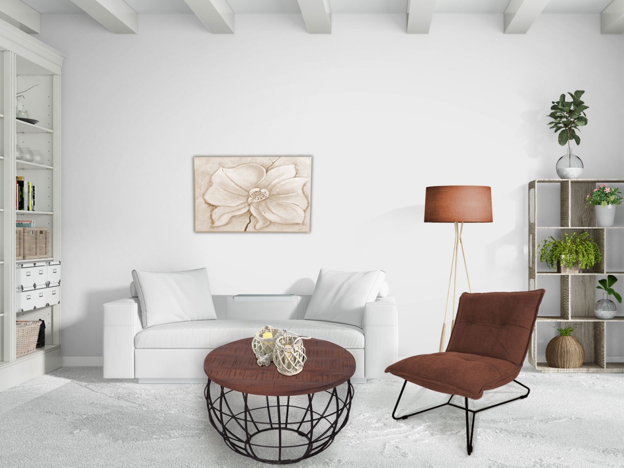 Couchtisch nachhaltig rund ø 75 cm Wohnzimmer-Tisch Massivholz London Metall Gitter Metall Gestell Couchtisch nachhaltig rund ø 75 cm Wohnzimmer-Tisch Massivholz London Metall Gitter Metall Gestell