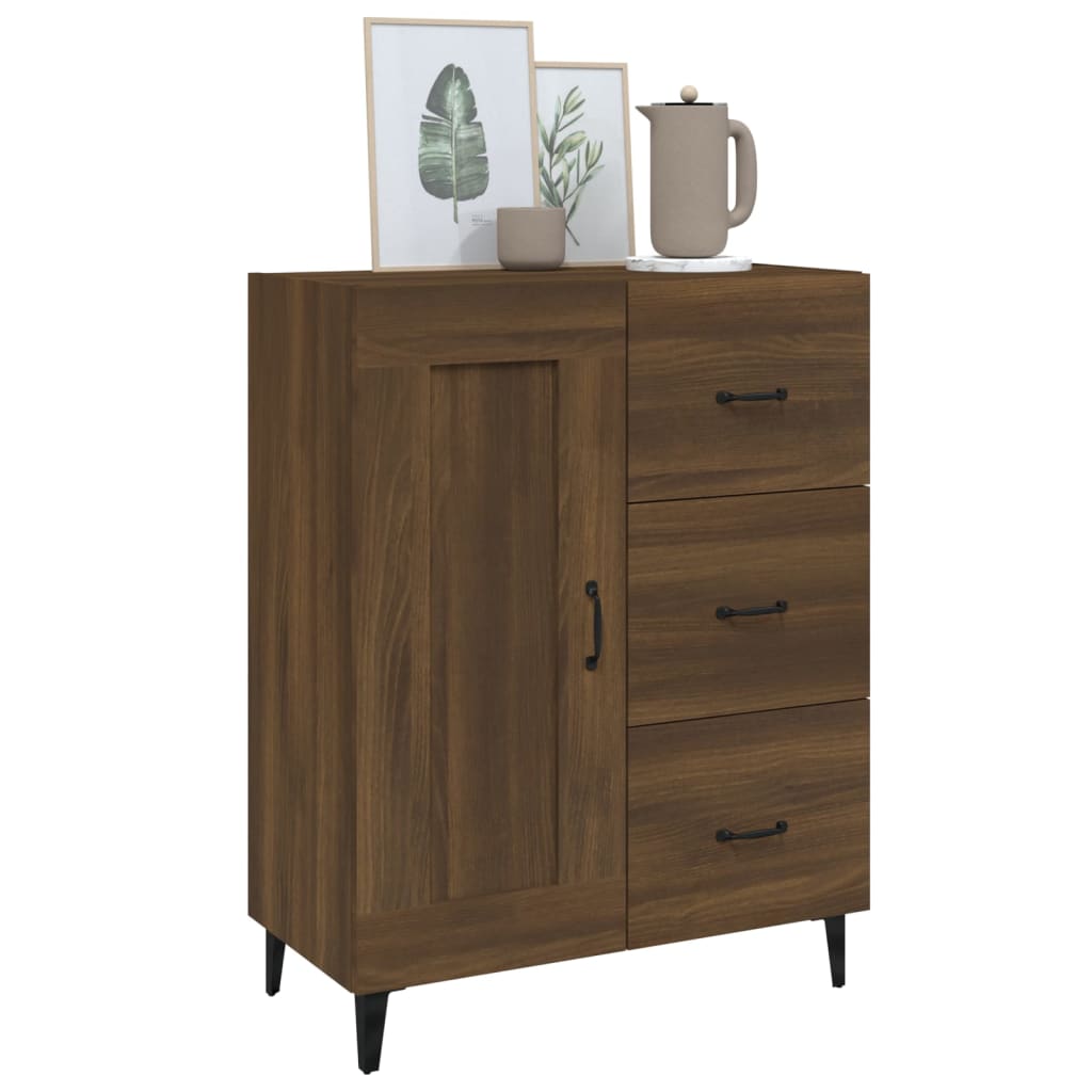 Sideboard Braune Eiche 69,5x34x90 cm Holzwerkstoff modern Stauraum Wohnzimmer