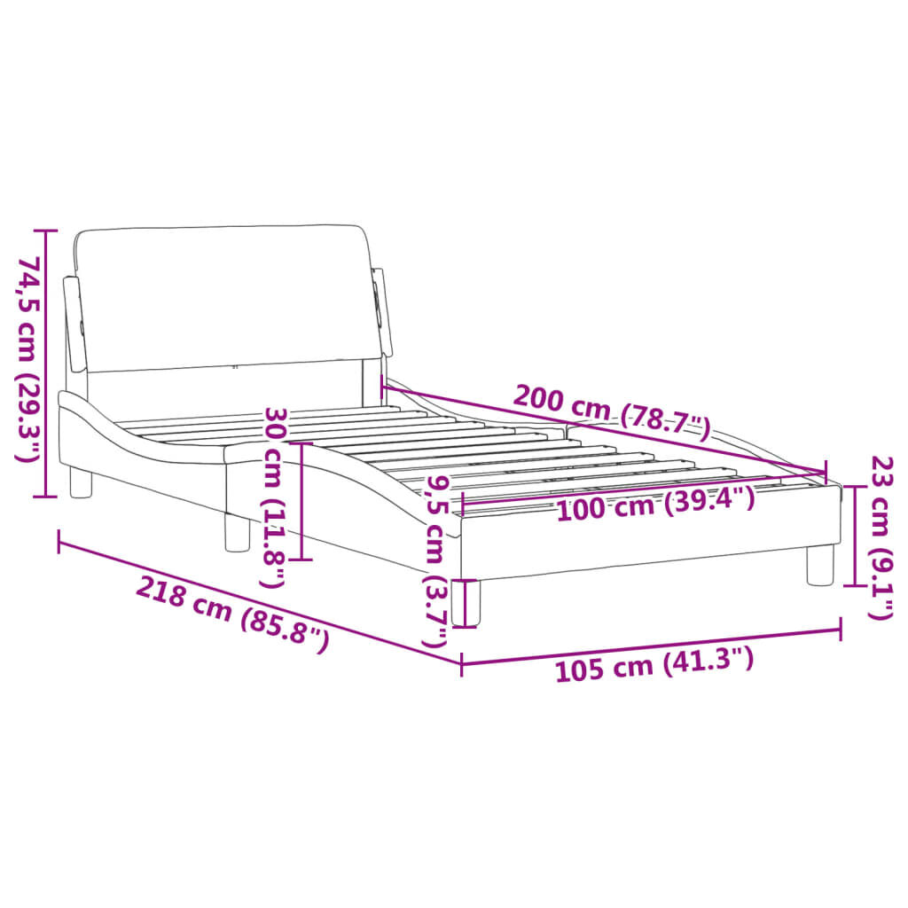 Bettgestell 100x200 cm Blau mit Kopfteil Samtbezug weich bequem gepolstert Bettgestell 100x200 cm Blau mit Kopfteil Samtbezug weich bequem gepolstert