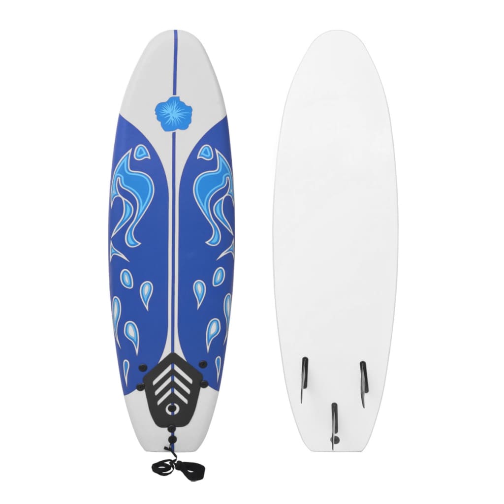 Blaues Surfboard für Anfänger 170x46,8x8 cm XPE Deck EPS Kern inkl Leine und Finnen
