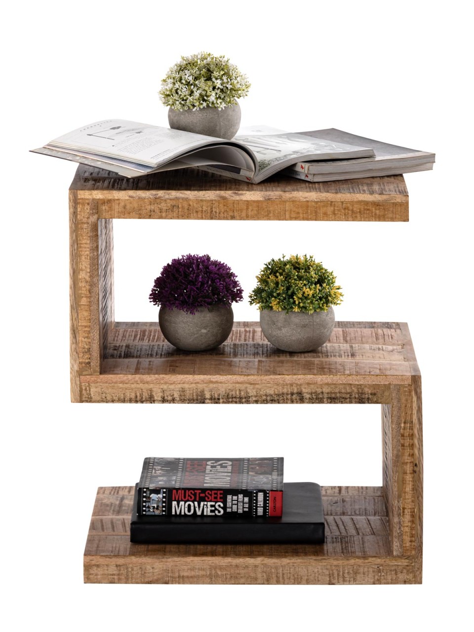 Beistelltisch Holz S Form 42x50x31cm Sofatisch Sissi Blumensäule nachhaltig Mango Altholz Beistelltisch Holz S Form 42x50x31cm Sofatisch Sissi Blumensäule nachhaltig Mango Altholz