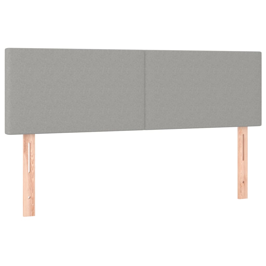 Bett Kopfteile 2er-Set Hellgrau 72x5x78/88 cm Stoff komfortables Schlafzimmer Bett Kopfteile 2er-Set Hellgrau 72x5x78/88 cm Stoff komfortables Schlafzimmer