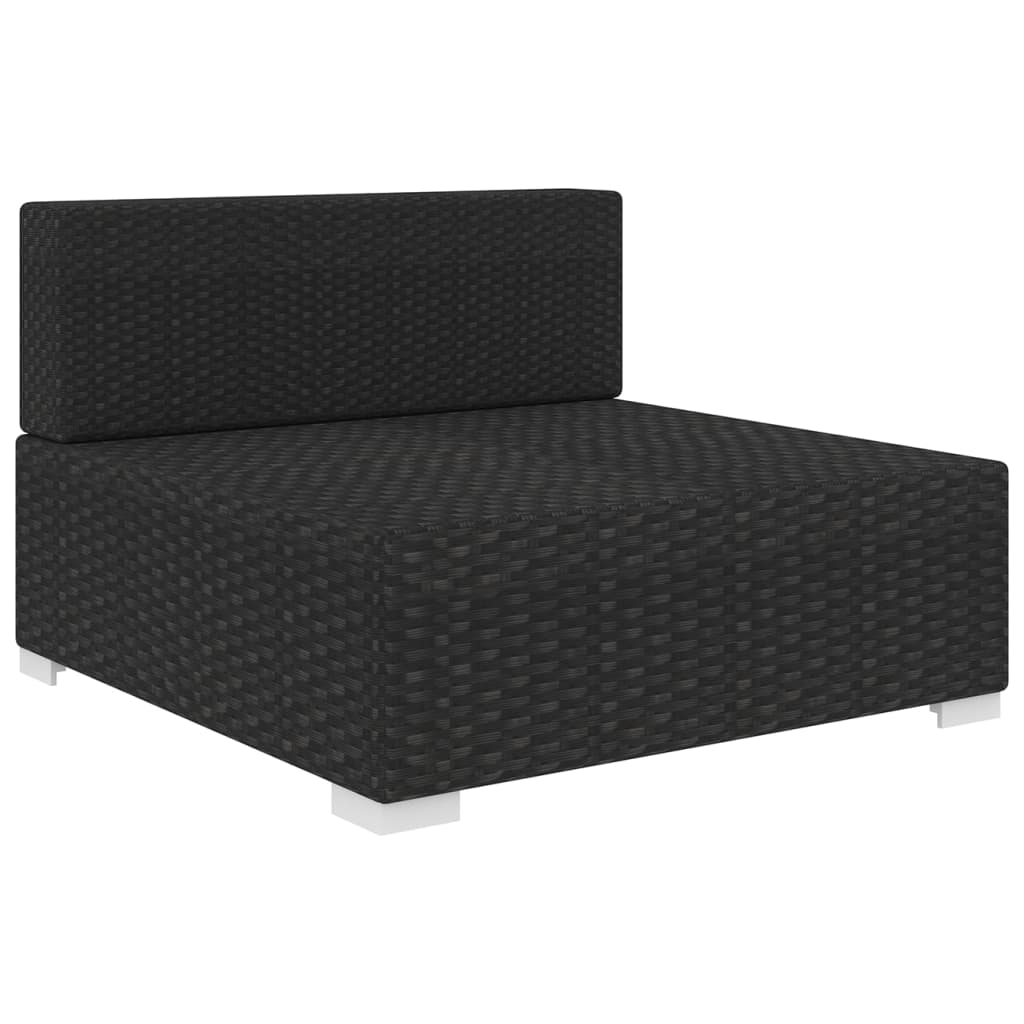 Garten Sofa Mittelteil Schwarz Poly Rattan Inkl. Bequeme Auflagen Kombinierbar Garten Sofa Mittelteil Schwarz Poly Rattan Inkl. Bequeme Auflagen Kombinierbar