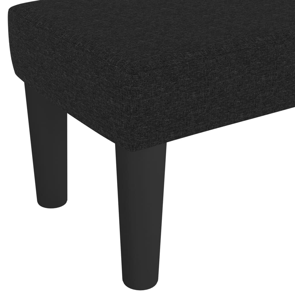 Stoffbank Schwarz 100 x 30 x 30 cm Elegant Einfach Montierbar Modernes Design