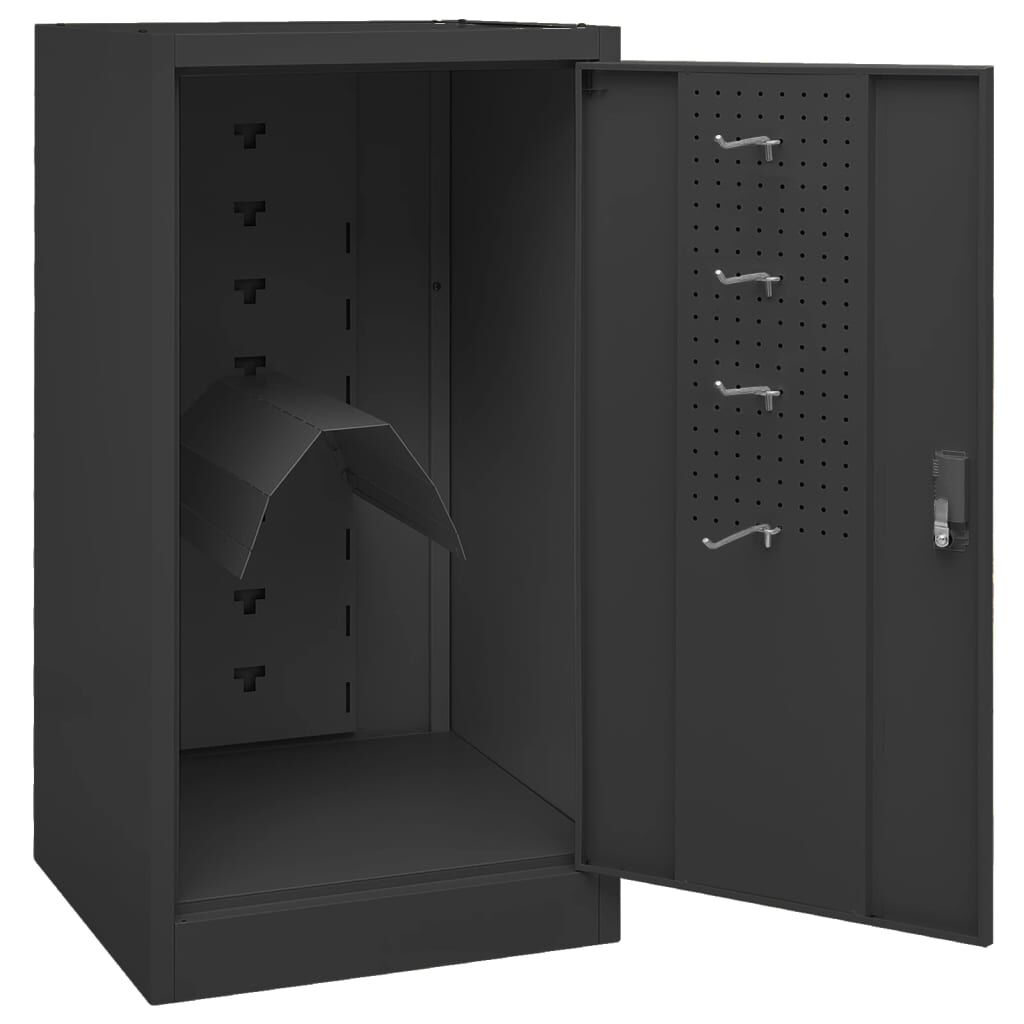Sattelschrank aus Stahl Anthrazit 53x53x105 cm kompakt und abschließbar Sattelschrank aus Stahl Anthrazit 53x53x105 cm kompakt und abschließbar