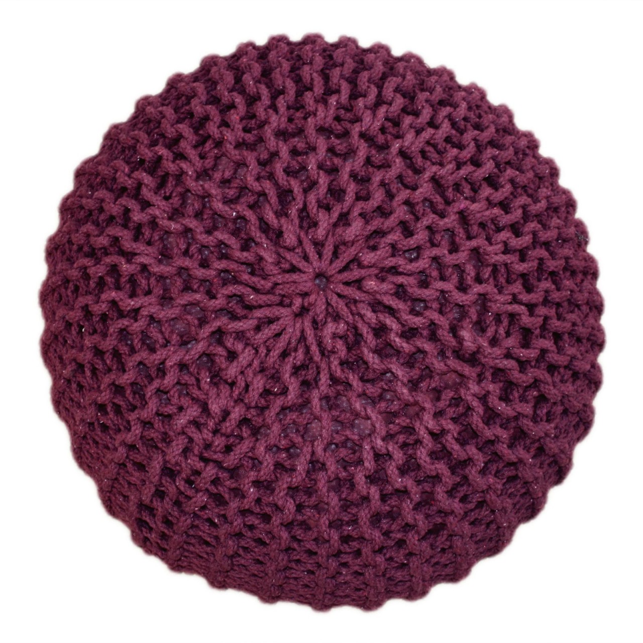 Pouf Ø 55 H 37 H 37 Strickhocker Sitzpouf Bodenkissen nachhaltig