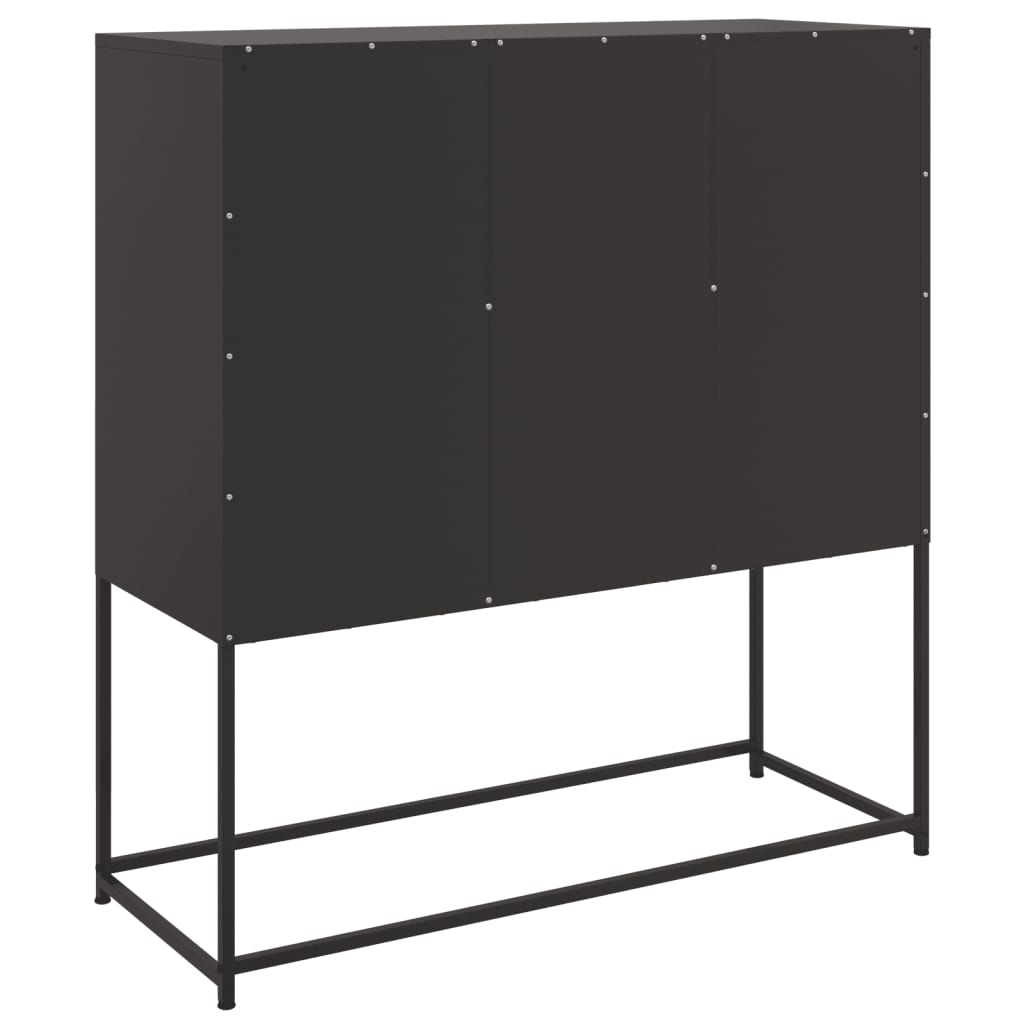 Sideboard Schwarz 100,5x39x107 cm Kaltgewalzter Stahl für modernes Wohnen Sideboard Schwarz 100,5x39x107 cm Kaltgewalzter Stahl für modernes Wohnen