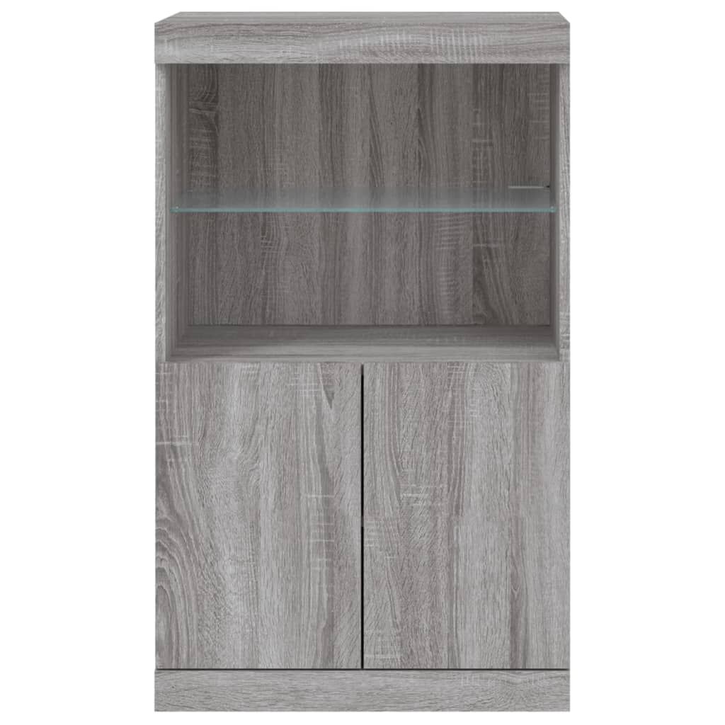 Sideboard Grau Sonoma 60x37x100 cm mit LED Beleuchtung modern gestaltet Sideboard Grau Sonoma 60x37x100 cm mit LED Beleuchtung modern gestaltet