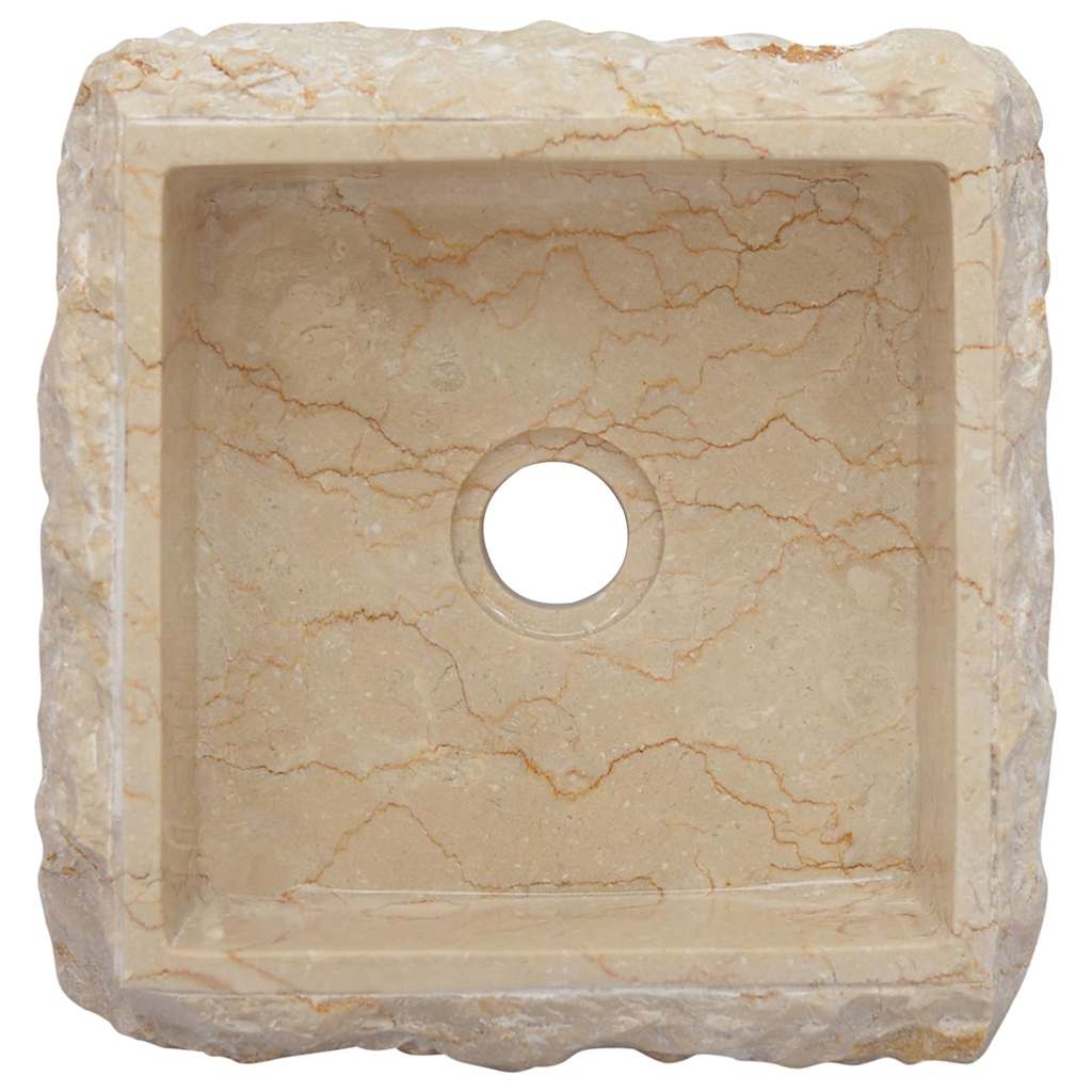 Waschbecken Marmor creme 30x30x13 cm edel Badezimmer hochwertig pflegeleicht Waschbecken Marmor creme 30x30x13 cm edel Badezimmer hochwertig pflegeleicht