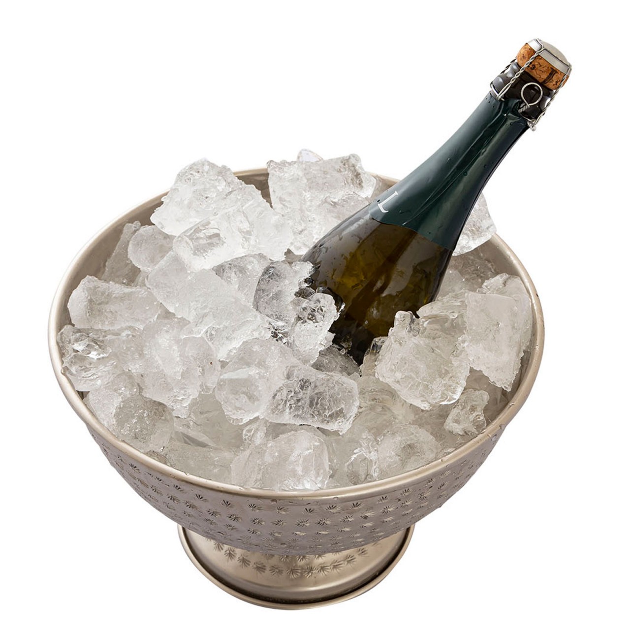 Flaschenkühler Weinkühler 4-teilig Metall ø 29 cm Sektkühler rund silber gold Eiskühler Champagner