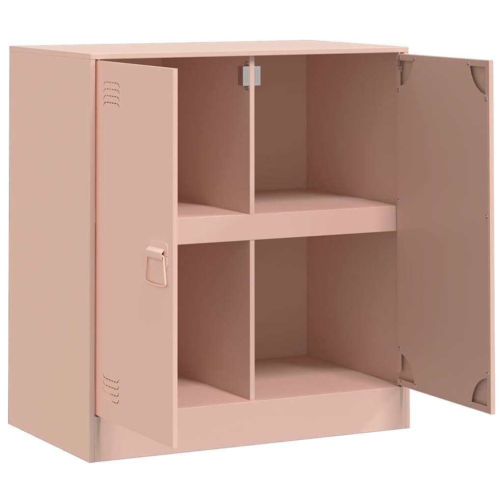 Sideboard aus Stahl in Rosa 67x39x73 cm modernes Möbelstück für Wohnzimmer Sideboard aus Stahl in Rosa 67x39x73 cm modernes Möbelstück für Wohnzimmer