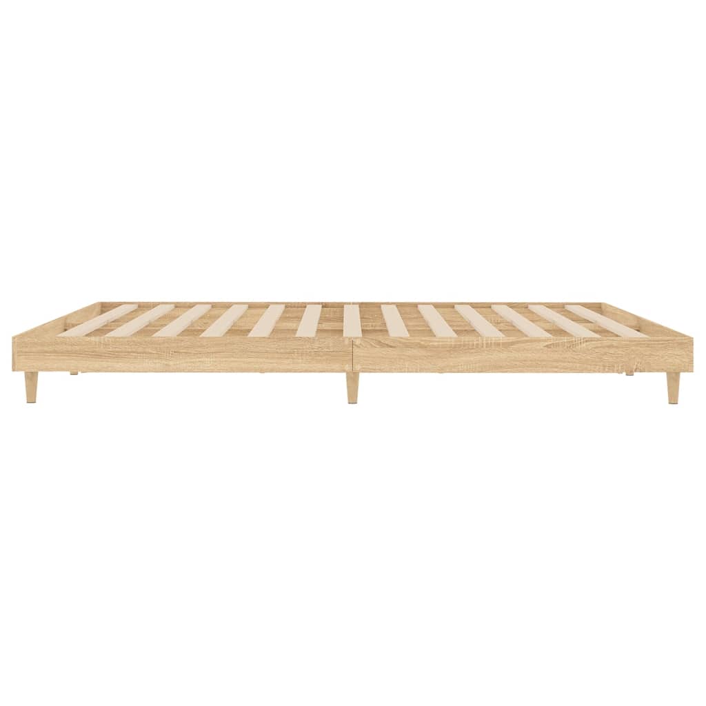 Bettgestell Sonoma-Eiche 150x200 cm Holzwerkstoff modern Doppelbett Schlafzimmer