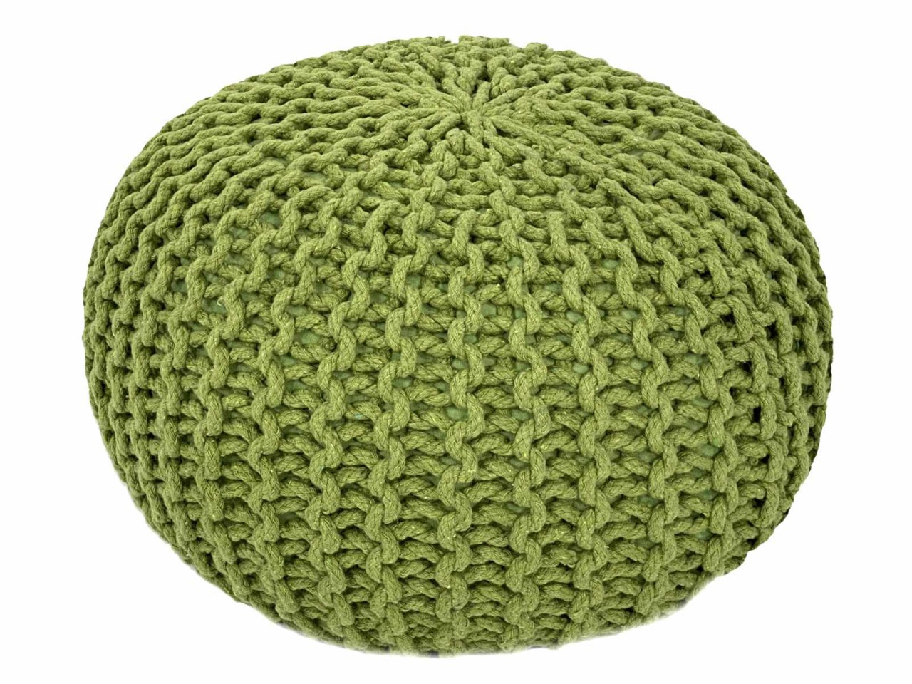 Strickhocker Pouf Ø 45 H 30 cm cm Sitzpouf Strick Bodenkissen