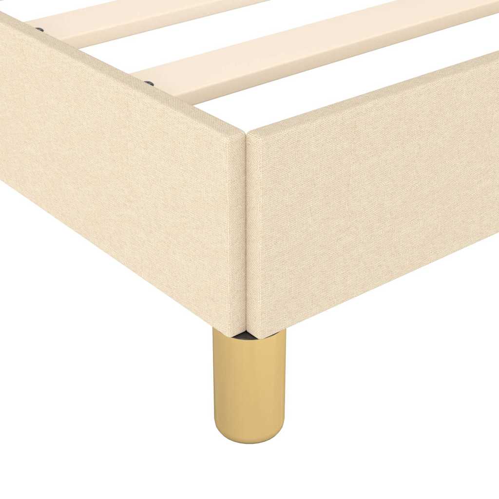 Bettgestell Bettrahmen Doppelbett mit Kopfteil Bett Creme 160x200cm Stoff