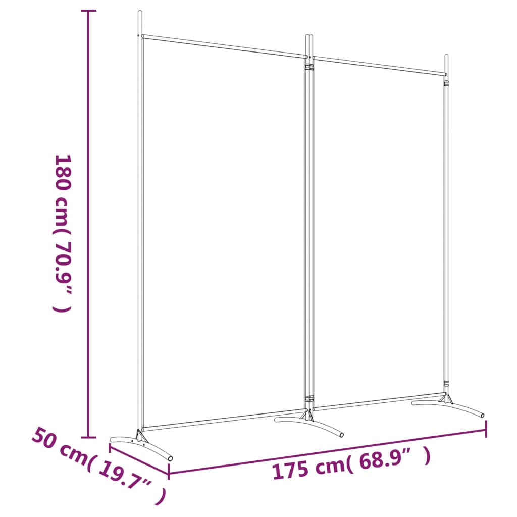 vidaXL 2-tlg. Paravent Schwarz 175x180 cm Stoff