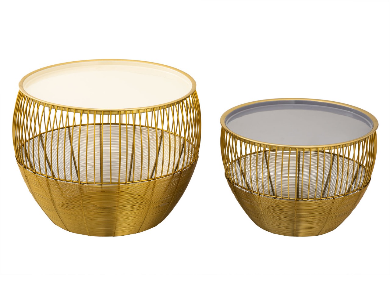 Beistelltisch 2er Set Satztisch rund ø 49/41 H 37/29 cm Dekotische Sofatisch Glamira Couchtisch gold Beistelltisch 2er Set Satztisch rund ø 49/41 H 37/29 cm Dekotische Sofatisch Glamira Couchtisch gold