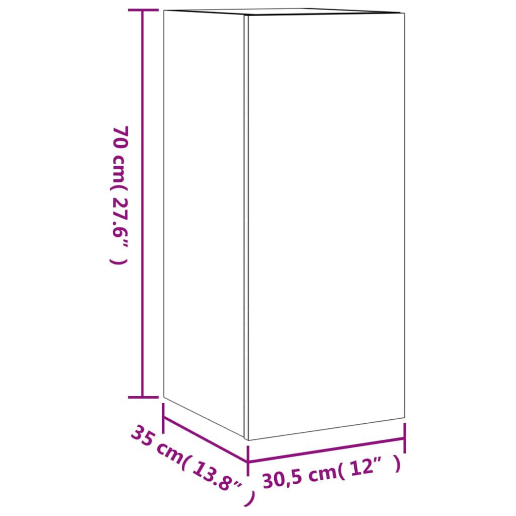 TV-Wandschränke mit LED-Leuchten 2 Stk. Weiß 30,5x35x70 cm