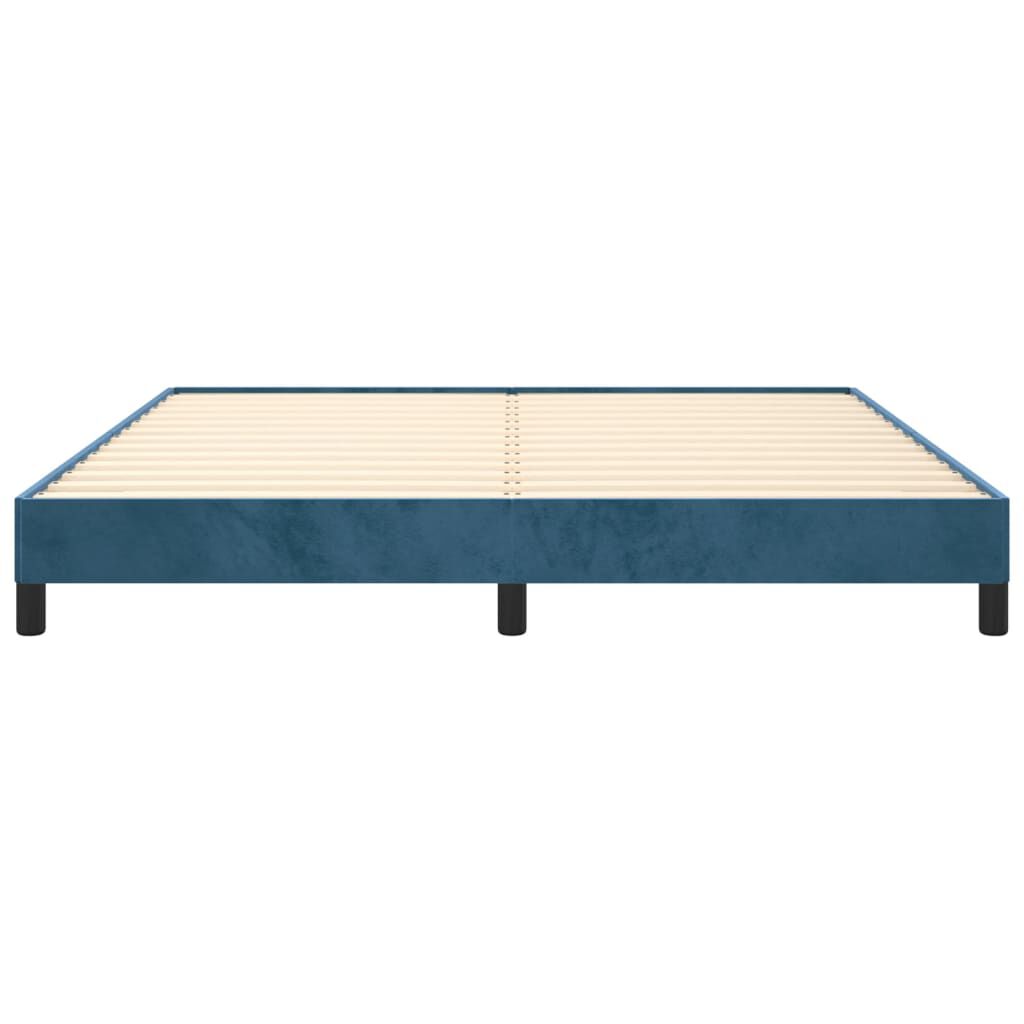 Bettgestell Dunkelblau 180x200 cm aus Samt ohne Matratze elegant gepolstert Bettgestell Dunkelblau 180x200 cm aus Samt ohne Matratze elegant gepolstert