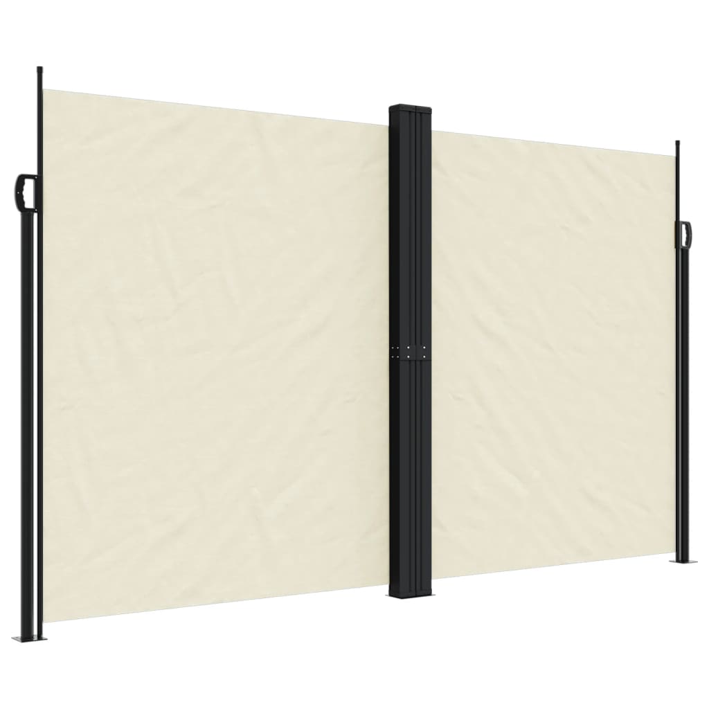 Ausziehbare Seitenmarkise Creme 200x600 cm Sonnenschutz Windschutz Terrasse