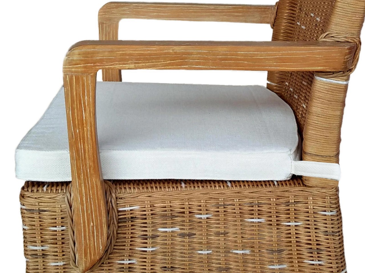 Esszimmer Stühle Set mit Armlehnen 4 Stück Rattanstühle braun Perth Korbstuhl Sessel nachhaltig