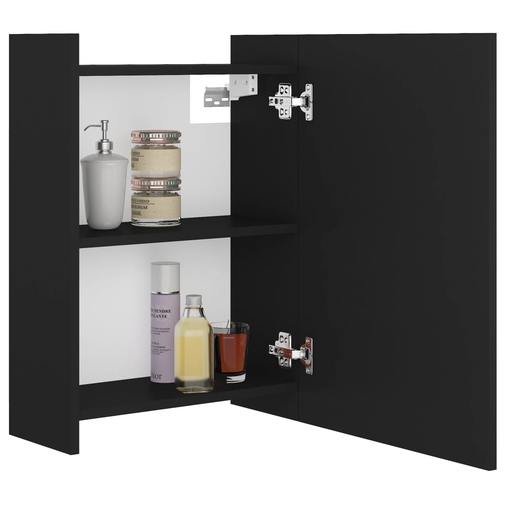 Badezimmerspiegelschrank Schwarz 62.5x20.5x64 cm Holzwerkstoff Stauraum modern