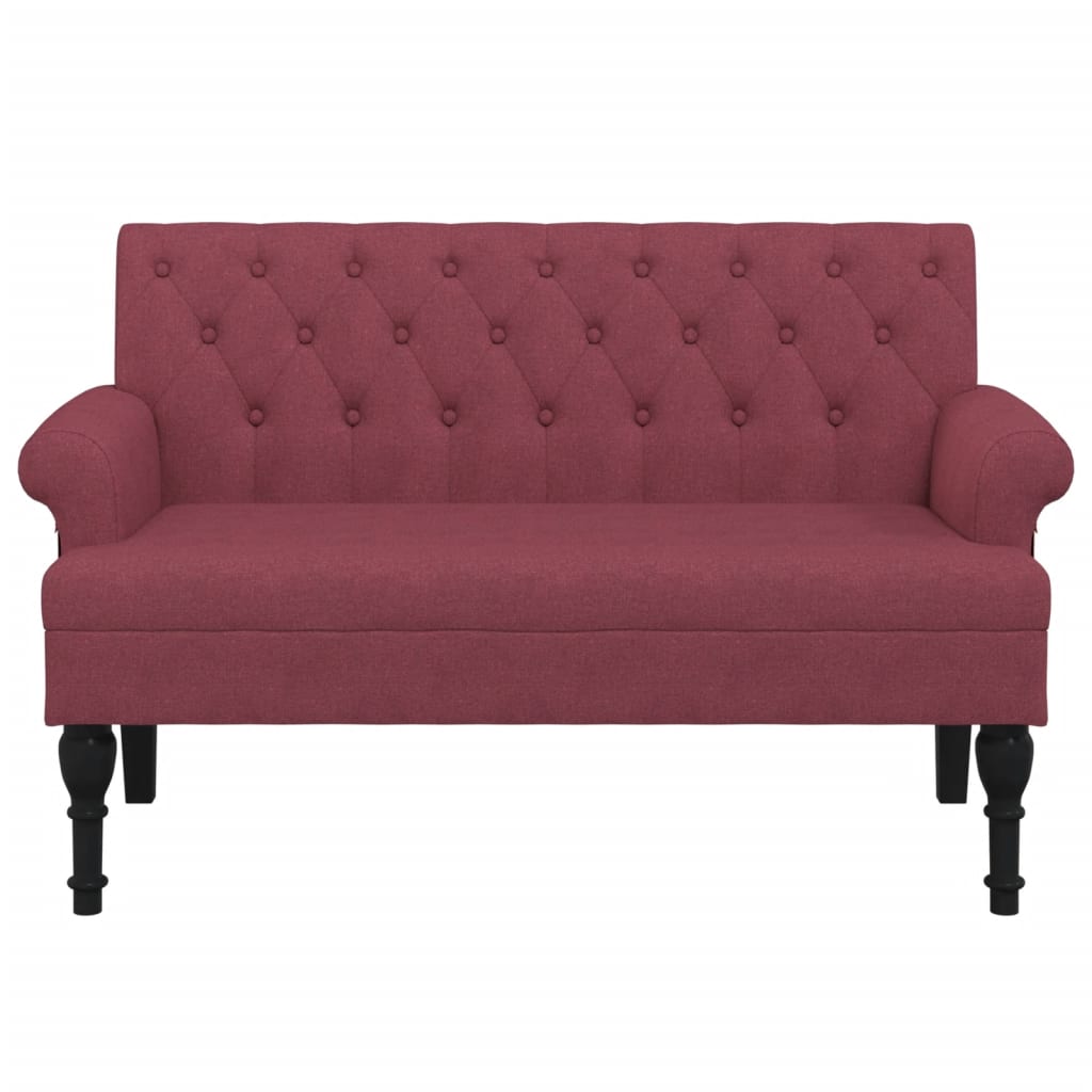 Sitzbank mit Rückenlehne Weinrot 120x62x75,5 cm Stoff Modern & stilvoll Sitzbank mit Rückenlehne Weinrot 120x62x75,5 cm Stoff Modern & stilvoll