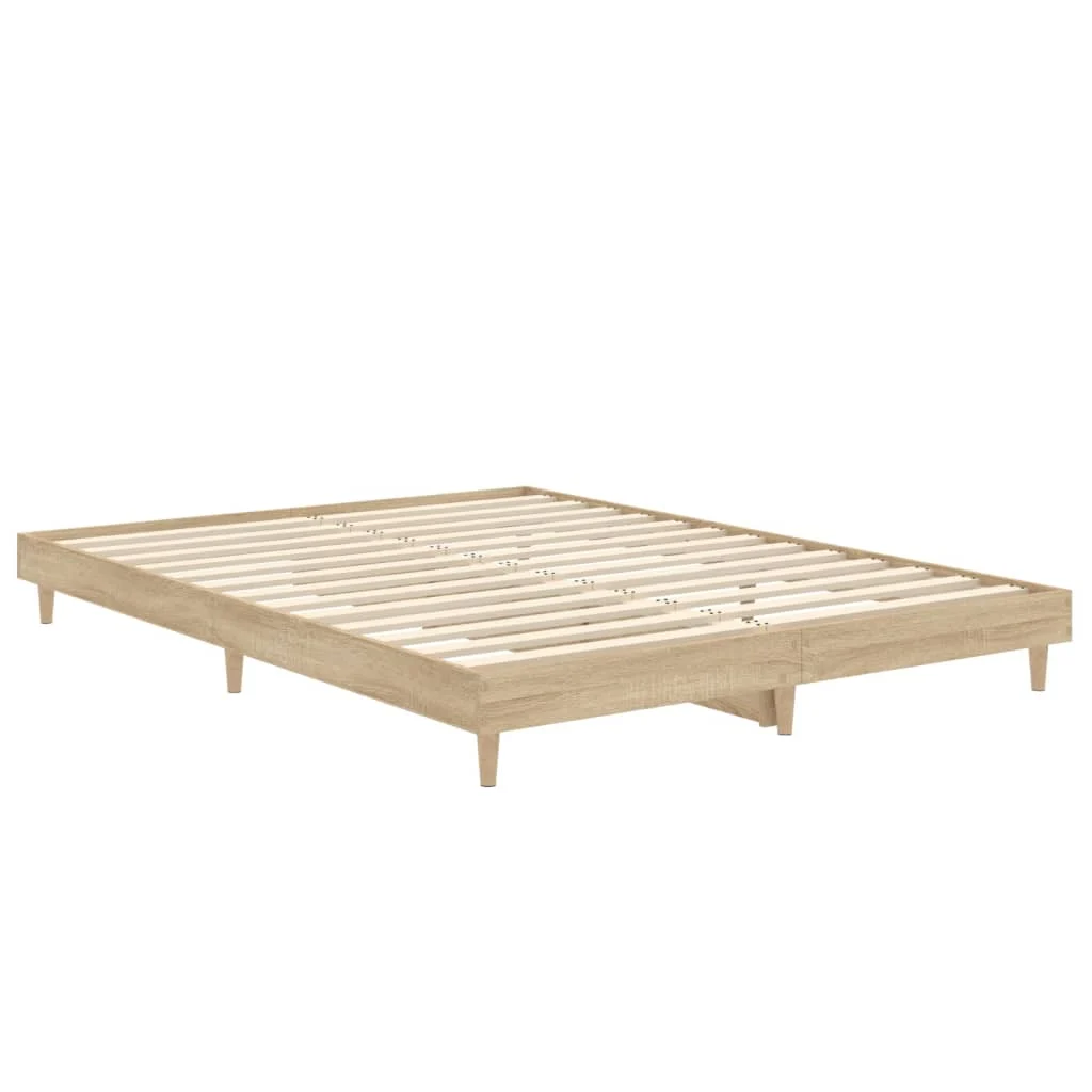 Bettgestell Bettrahmen Doppelbett Bett Sonoma Eiche Optik 140x190cm Holz Natur