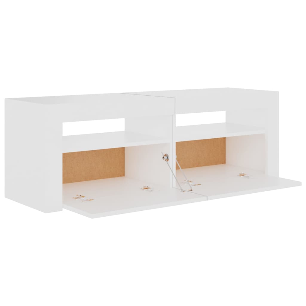 TV-Schrank LED-Leuchten Weiß 120x35x40 cm modern modern funktional Wohnzimmer