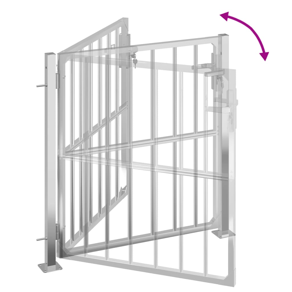 Gartentor Edelstahl 100x100 cm robust abschließbar mit Schlüssel