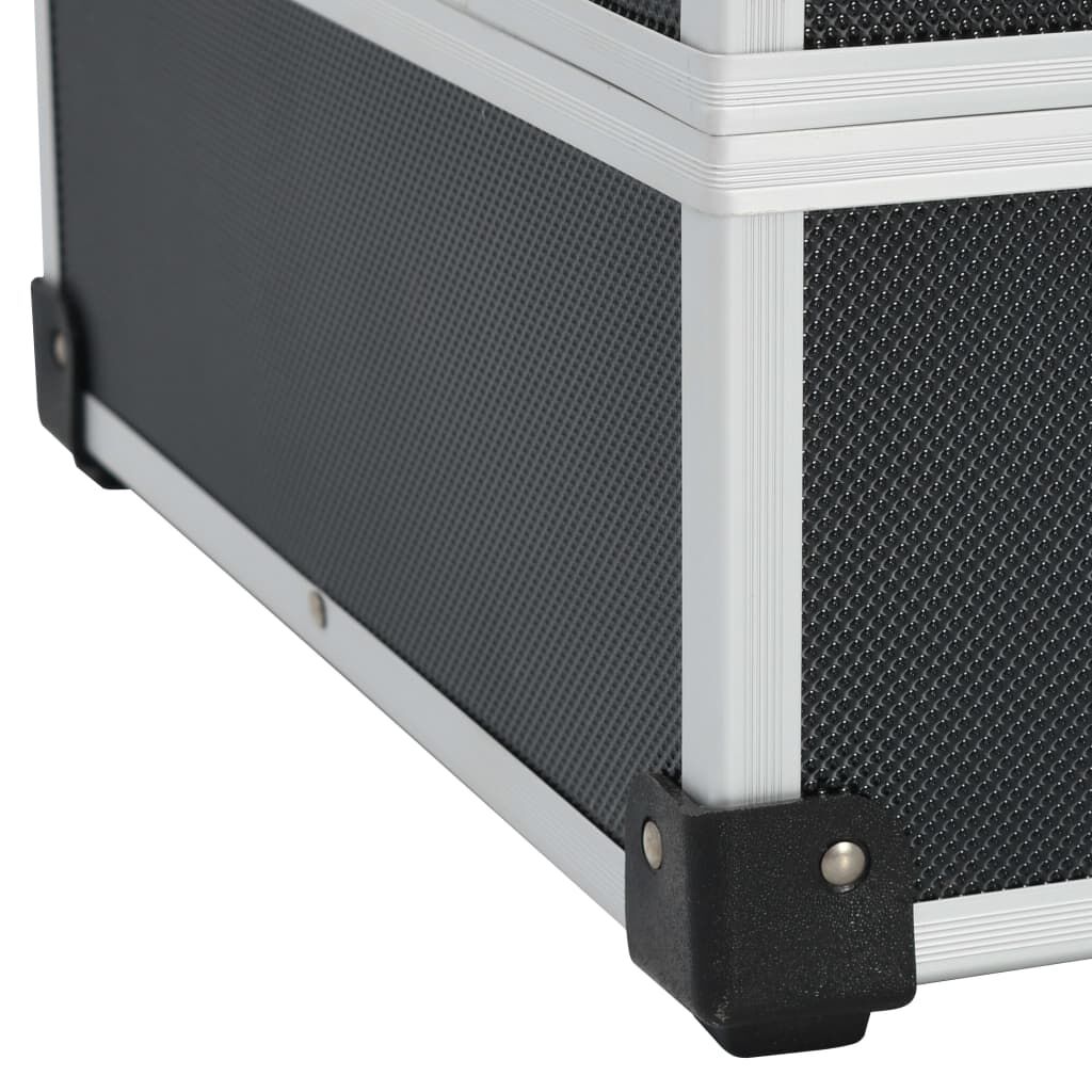 Aluminium Werkzeugkoffer Schwarz 46x33x16 cm stabil und kompakt Aluminium Werkzeugkoffer Schwarz 46x33x16 cm stabil und kompakt