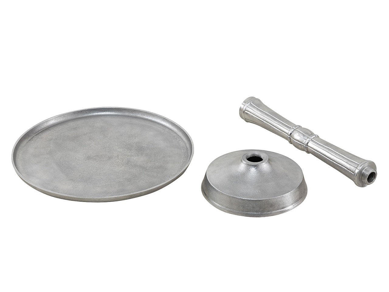 Beistelltisch Metall rund ø 44x53 cm 2-teilig Dekotisch Adlon mit Design Mittelfuß Aluminium Beistelltisch Metall rund ø 44x53 cm 2-teilig Dekotisch Adlon mit Design Mittelfuß Aluminium