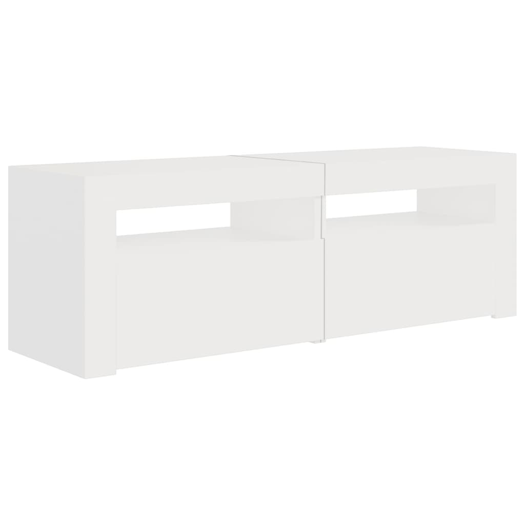 TV-Schrank LED-Leuchten Weiß 120x35x40 cm modern modern funktional Wohnzimmer