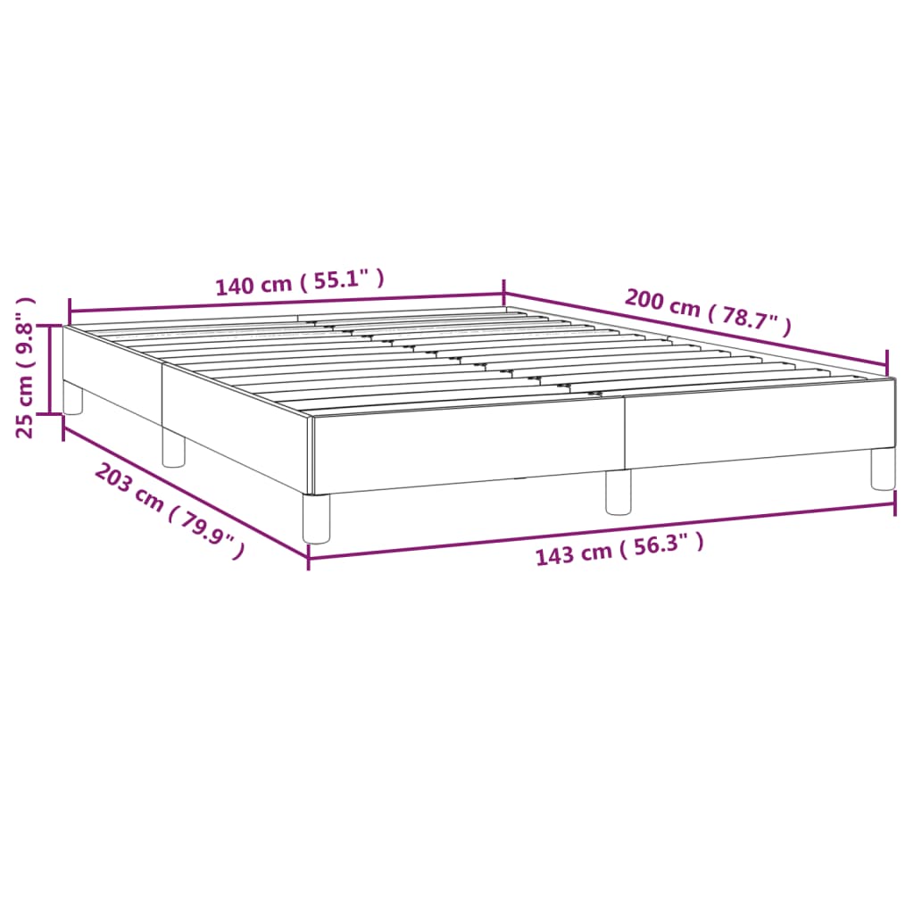 Bettgestell Dunkelgrau 140 x 200 cm Stoff