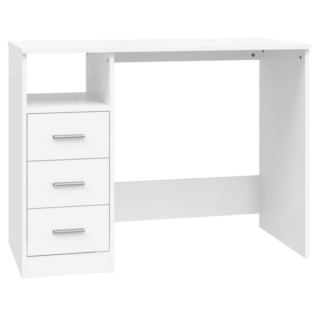 Schreibtisch mit Schubladen Bürotisch Arbeitstisch Weiß 102 x 50 x 76 cm