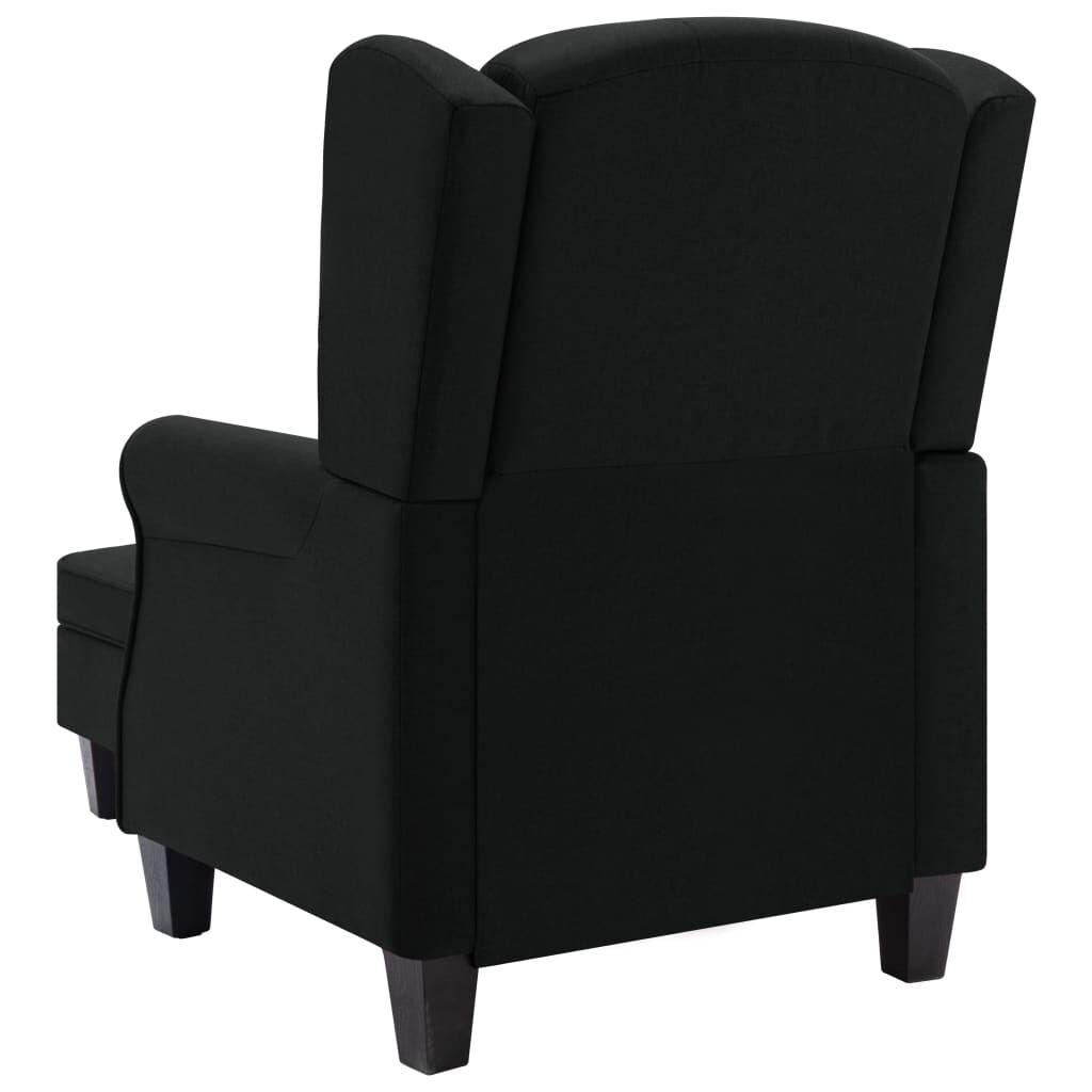 Sessel mit Fußhocker Schwarz Stoff gemütlich modern für Wohn oder Schlafzimmer Sessel mit Fußhocker Schwarz Stoff gemütlich modern für Wohn oder Schlafzimmer