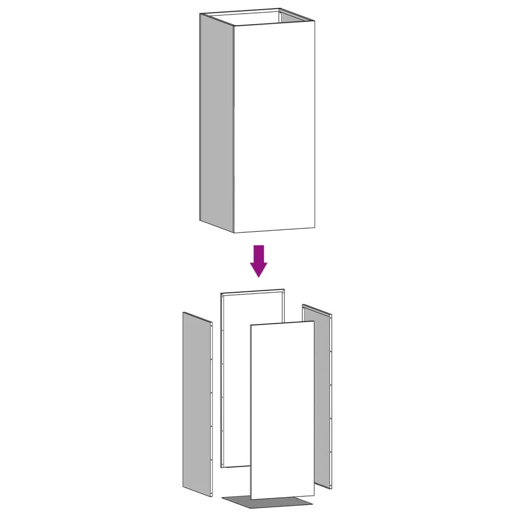 Pflanzkübel Cortenstahl Rostig 52x48x75cm Hochbeet Robust Langle