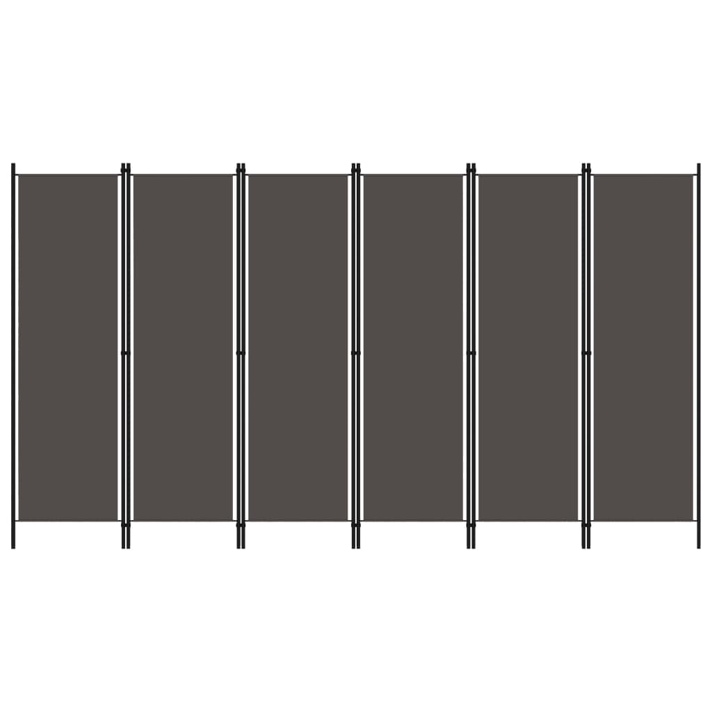 Raumtrenner Paravent 6-teilig Anthrazit 300x180cm Privatsphäre Modern Blickdicht