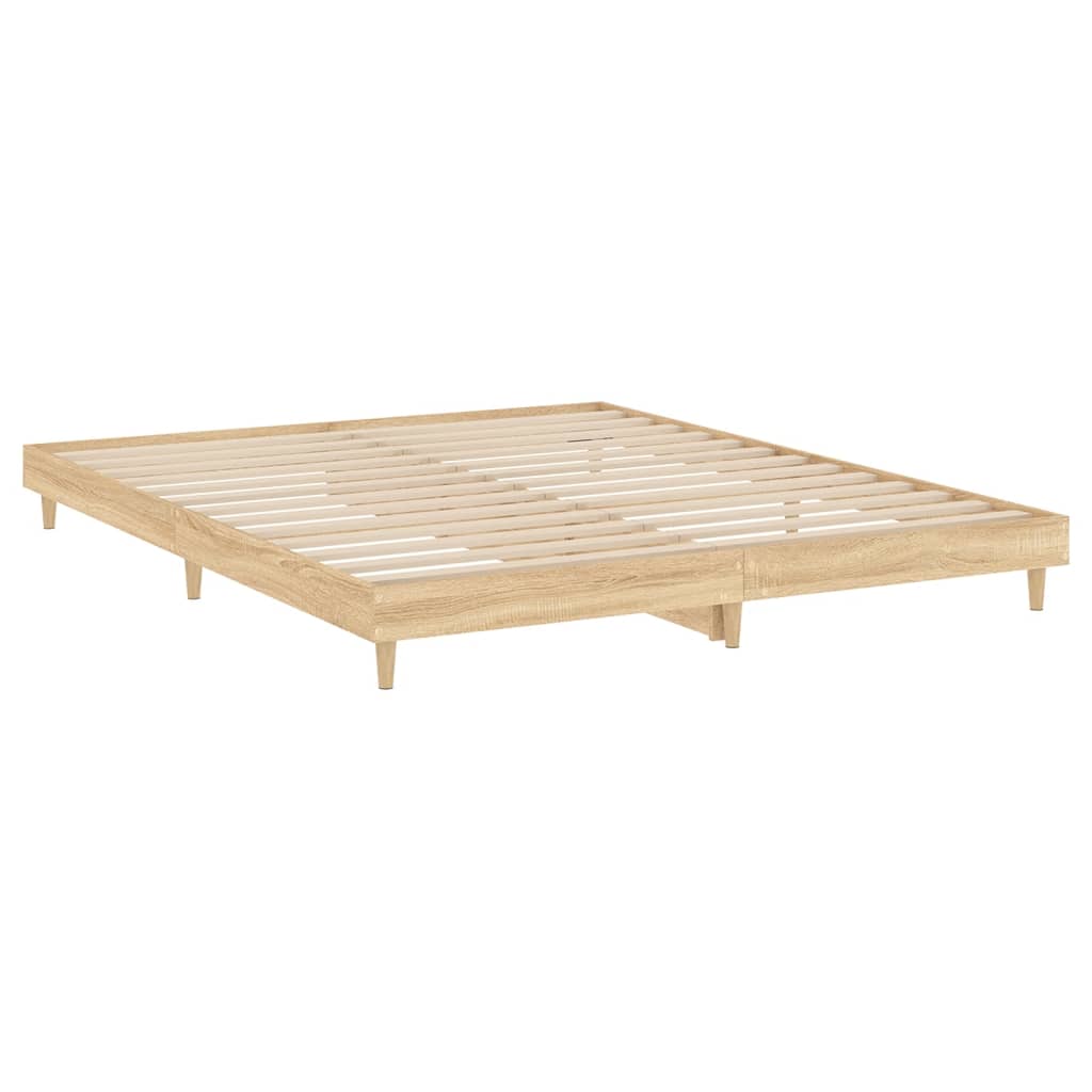 vidaXL Bettgestell Sonoma-Eiche 160 x 200 cm Holzwerkstoff