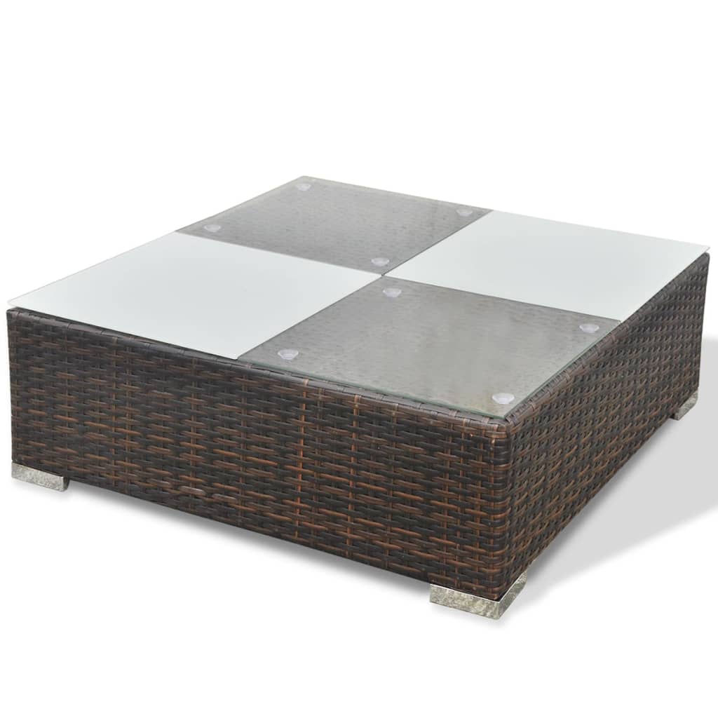 vidaXL 5-teiliges Garten-Lounge-Set mit Kissen Poly Rattan Braun