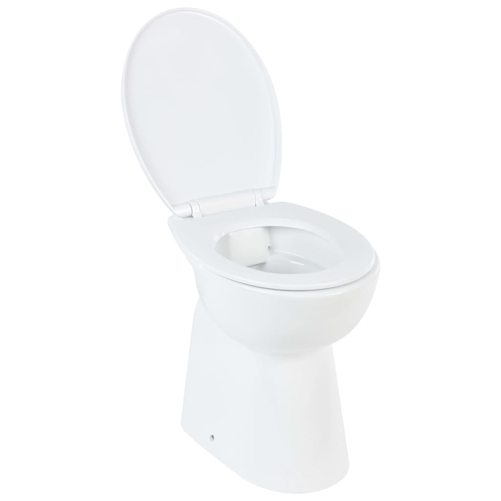 Hohes spülrandloses WC mit Absenkautomatik, 7 cm höher, Keramik, Weiß
