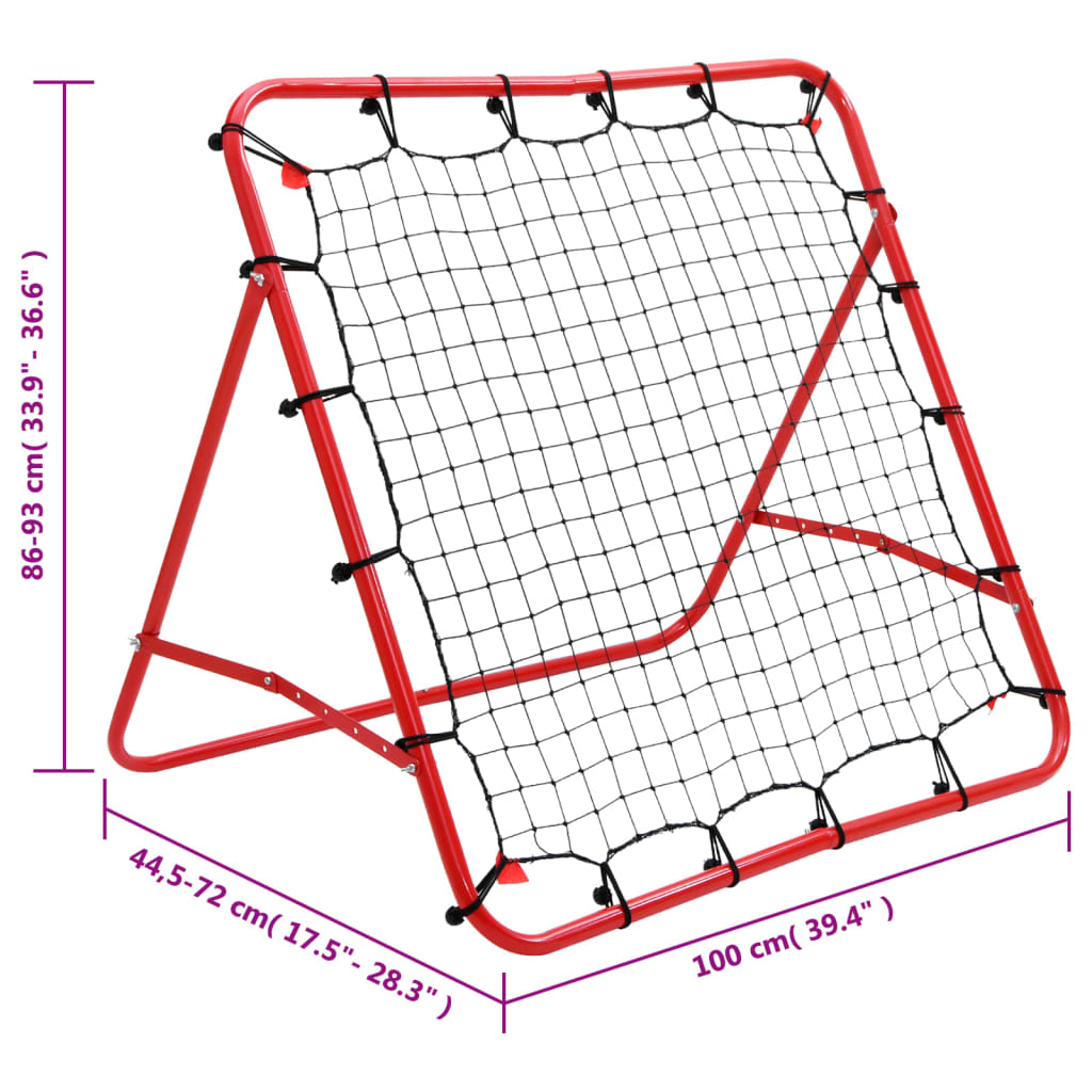 Verstellbarer Fußball-Kickback-Rebounder Trainingsgerät Rückprallwand 100 x 100 cm