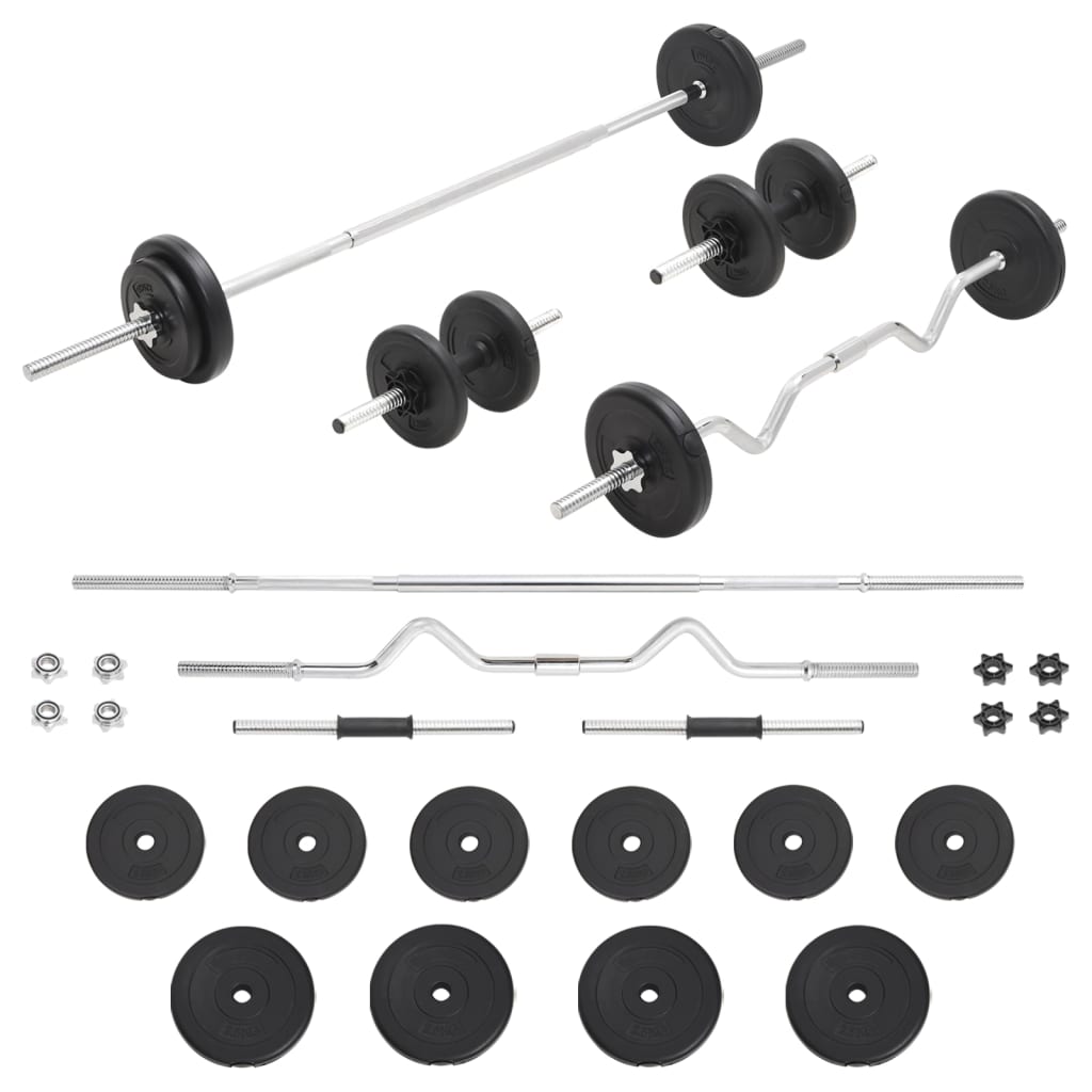 Hantelset Langhantel Kurzhantel 30 kg Fitness