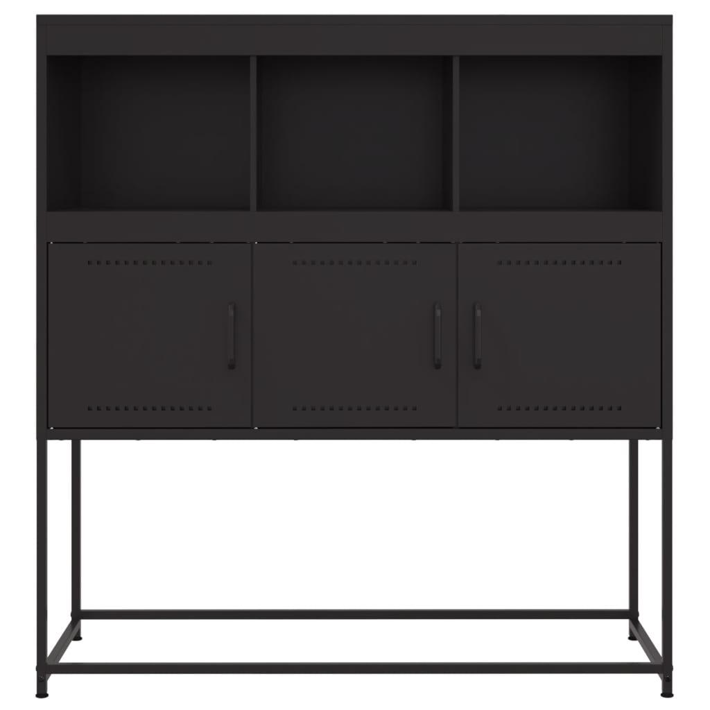 Sideboard Schwarz 100,5x39x107 cm Kaltgewalzter Stahl für modernes Wohnen Sideboard Schwarz 100,5x39x107 cm Kaltgewalzter Stahl für modernes Wohnen