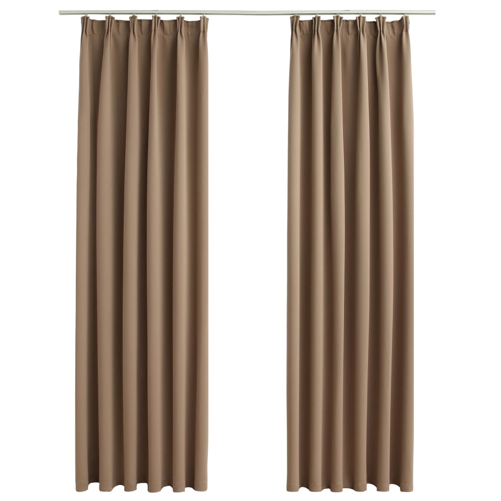 Verdunkelungsvorhänge Taupe 140x245 cm, 2 Stk., mit Haken, lichtundurchlässig für optimalen Sicht- und Lichtschutz. Verdunkelungsvorhänge Taupe 140x245 cm, 2 Stk., mit Haken, lichtundurchlässig für optimalen Sicht- und Lichtschutz.