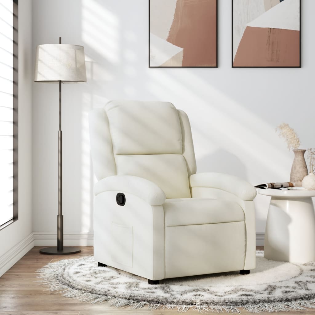 Relaxsessel mit Samtbezug Creme Zeitloses Design Bequemlich Modern stilvoll Relaxsessel mit Samtbezug Creme Zeitloses Design Bequemlich Modern stilvoll