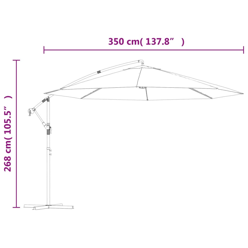 Ampelschirm Sonnenschirm Sonnenschutz Aluminiumstange 350 cm Blau