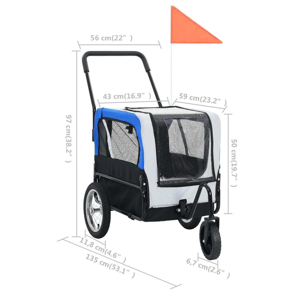 Dieser vielseitige Hunde-Fahrradanhänger und Buggy bietet Komfort und Sicherheit für Haustiere unterwegs.