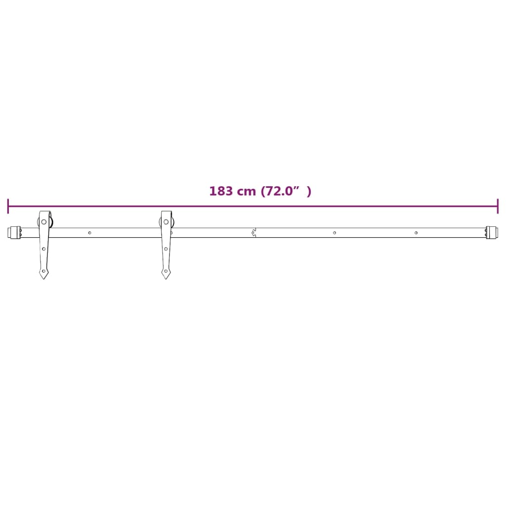 vidaXL Schiebetür-Beschlagsatz 183 cm Stahl Weiß